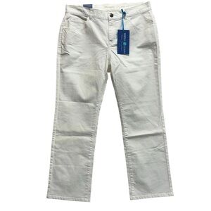 Soft Surroundings Triple Jeans White Women’s 16 Petite Slimming Stretch Straight